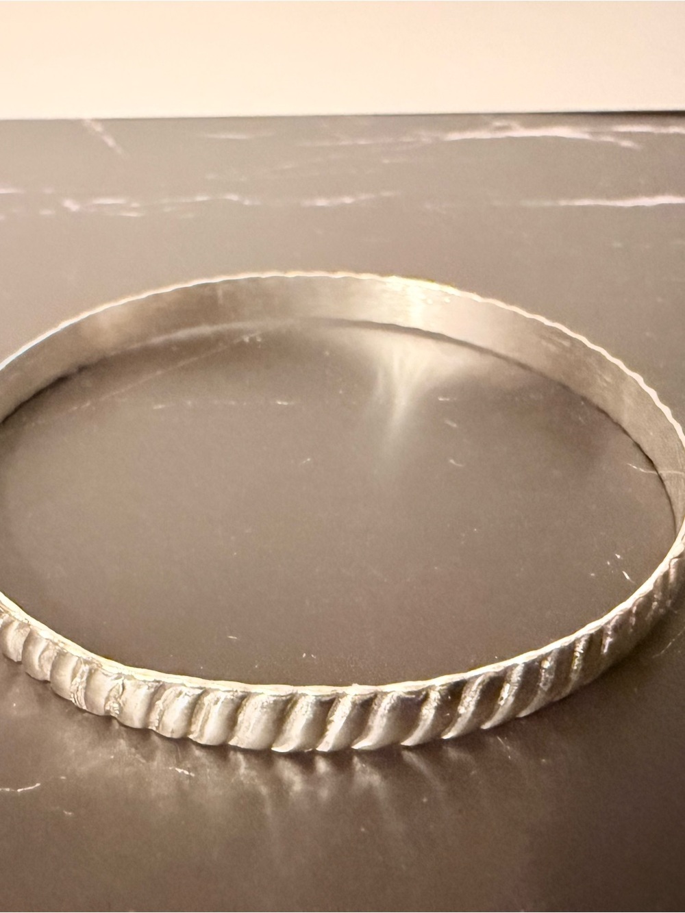 Mexican Sterling Silver 925 Bangle Bracelet Textured Boho Minimalist Artisan